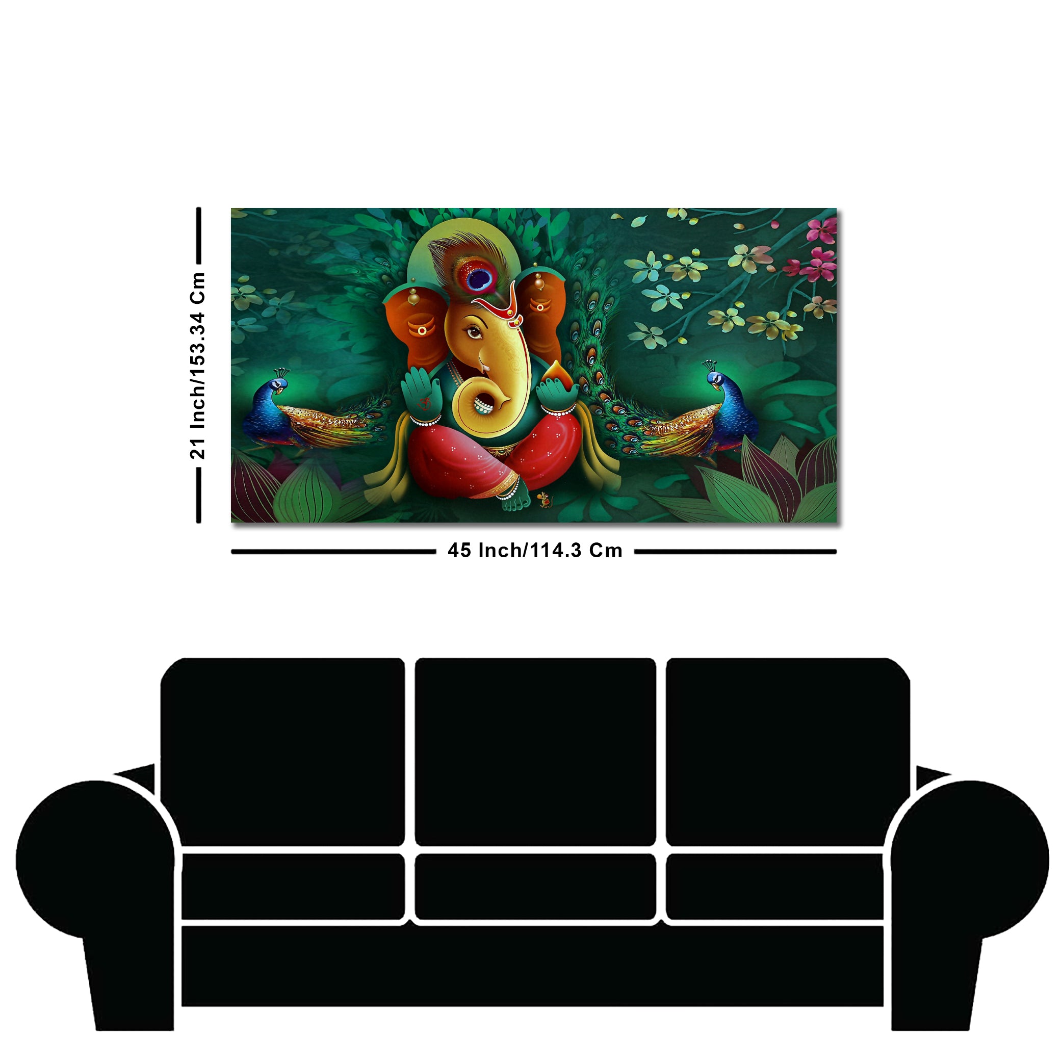 Auspicious Lord Ganesh Premium Canvas Wall Painting