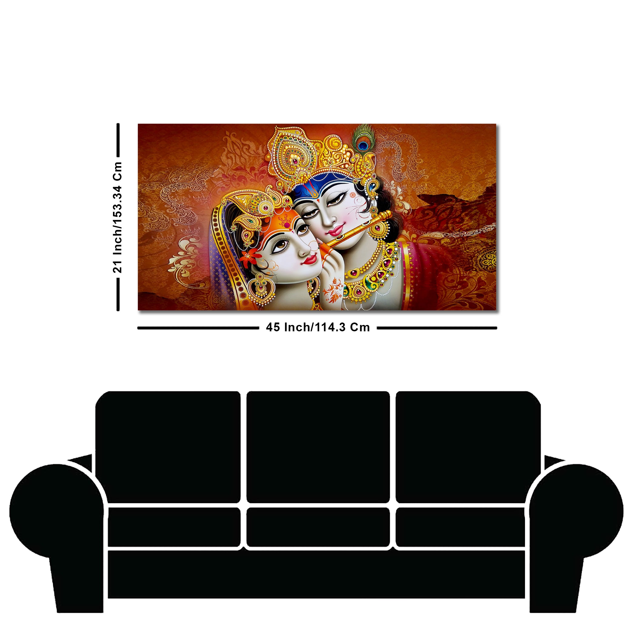 Radha Rani with Krishna Premium Wall Painting