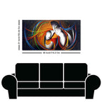 Radha Krishna Face Abstract Texture Canvas Wall Painting