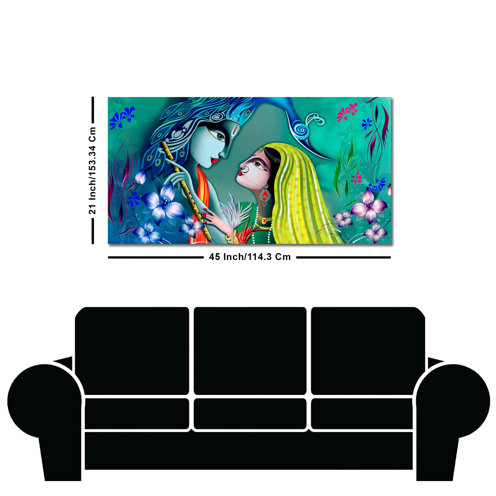 Beautiful Radha Krishna in Garden Canvas Wall Painting