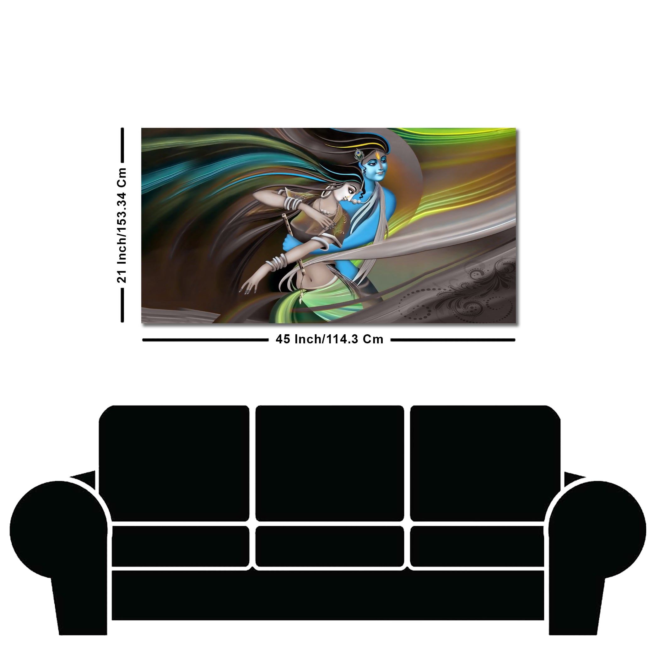 Murlidhar with Radha Premium Wall Painting