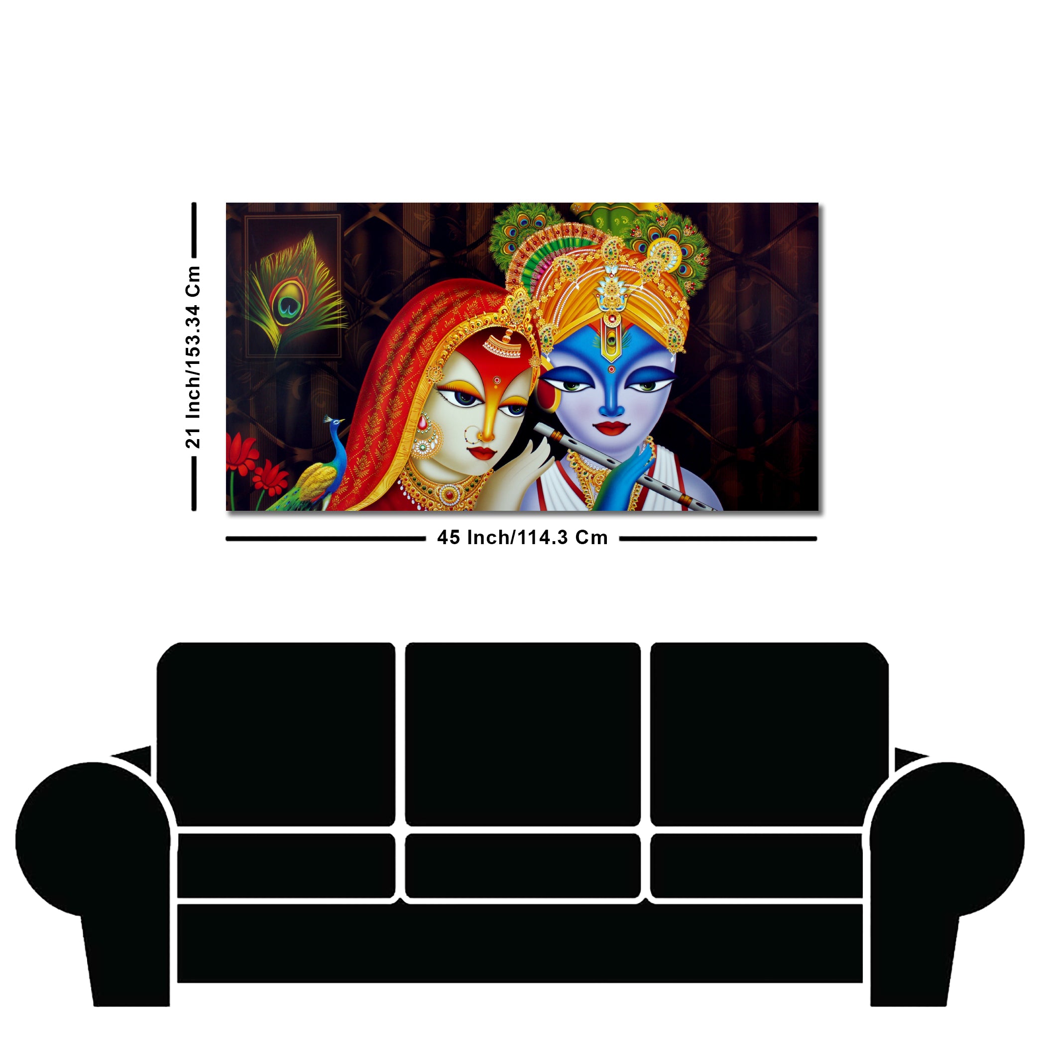 Dwarkadhish Krishna with Radha Canvas Wall Painting