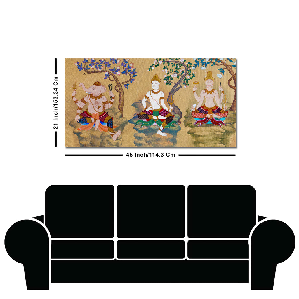 Hindu God Thai Style Art Canvas Wall Painting