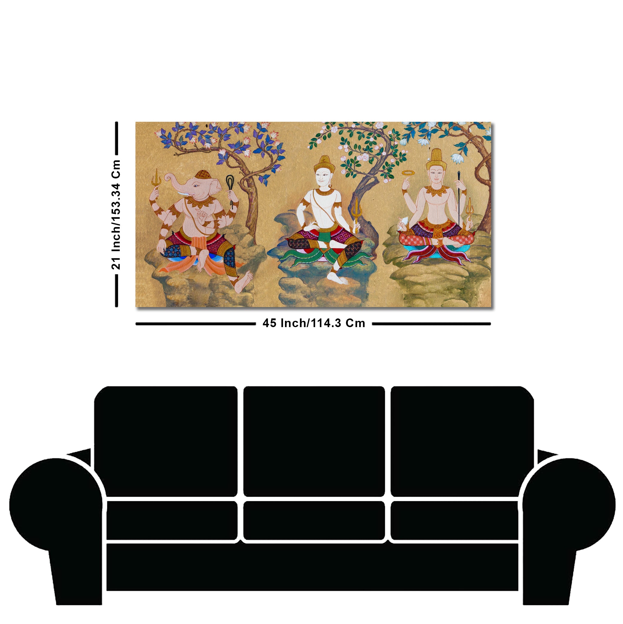 Hindu God Thai Style Art Canvas Wall Painting