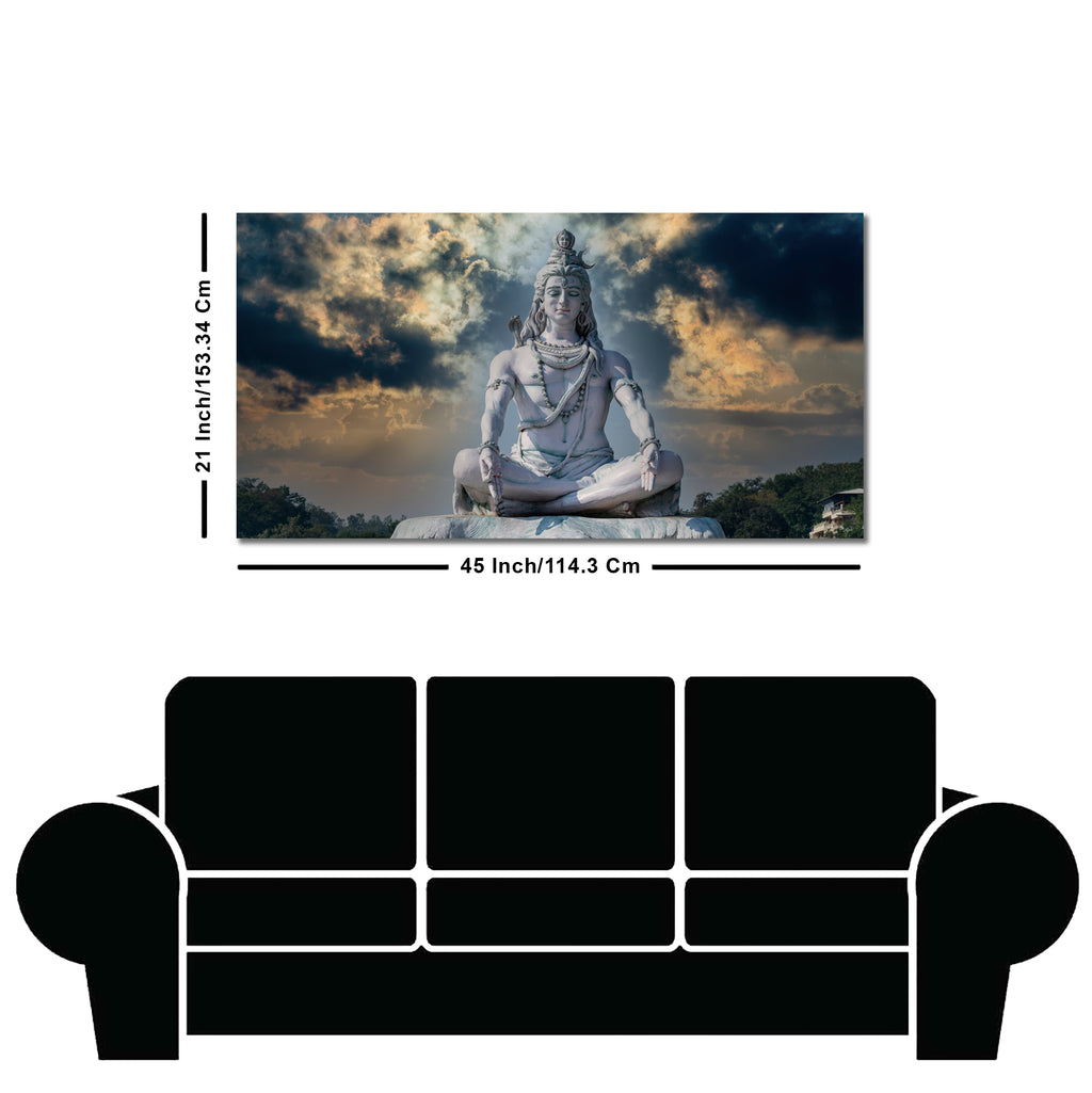 Adiyogi Shiva Meditating Canvas Wall Painting