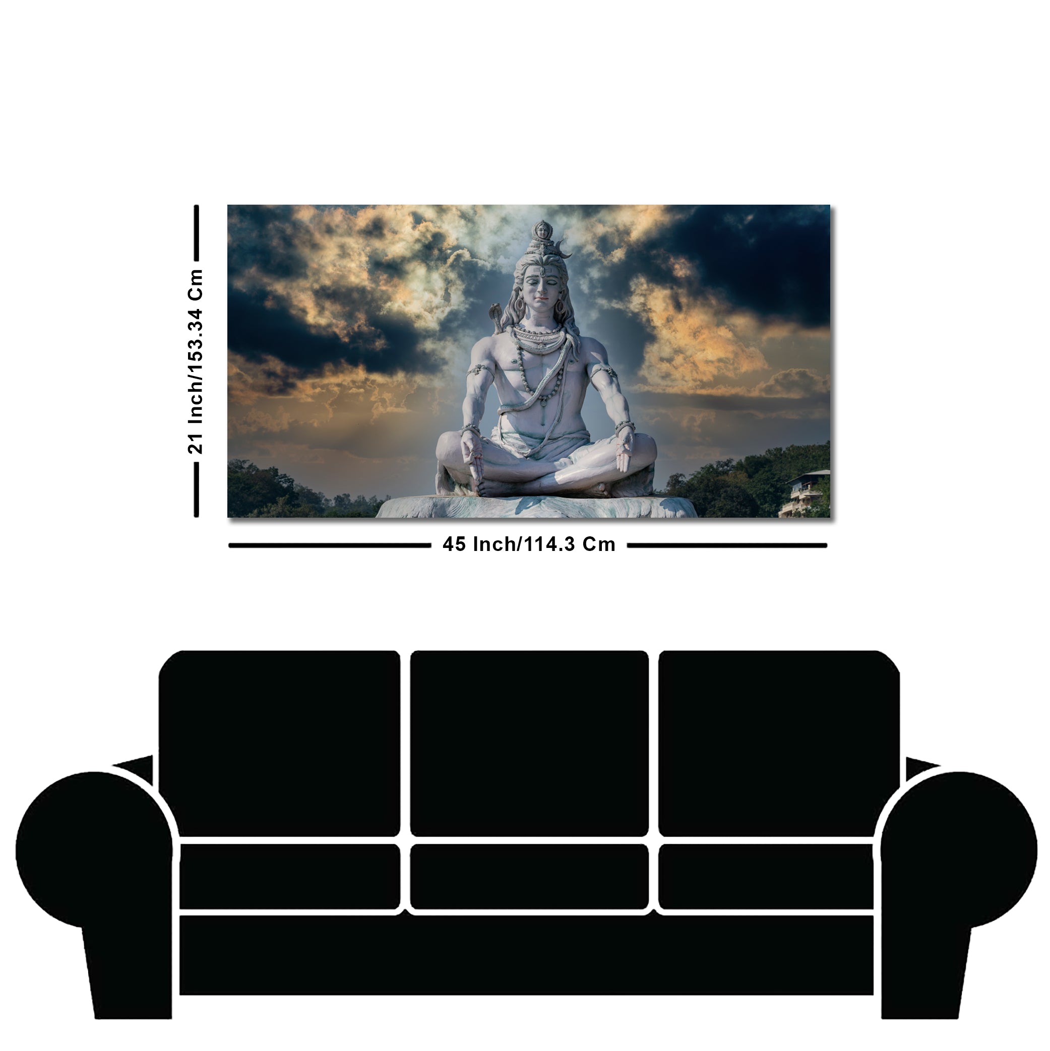 Adiyogi Shiva Meditating Canvas Wall Painting