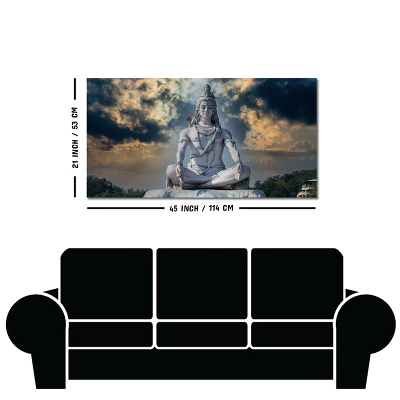 Adiyogi Shiva Meditating Canvas Wall Painting