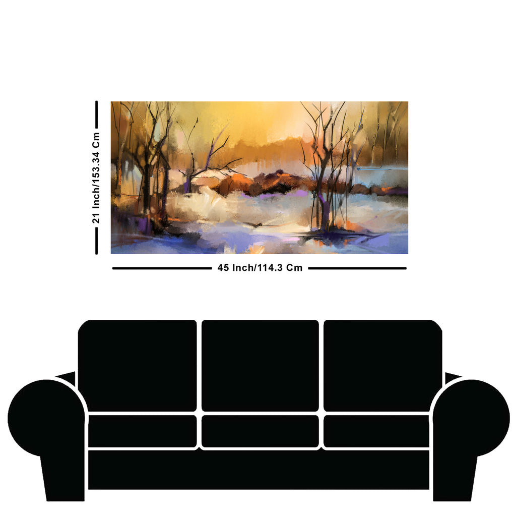 Abstract Winter Forest landscape Canvas Wall Painting
