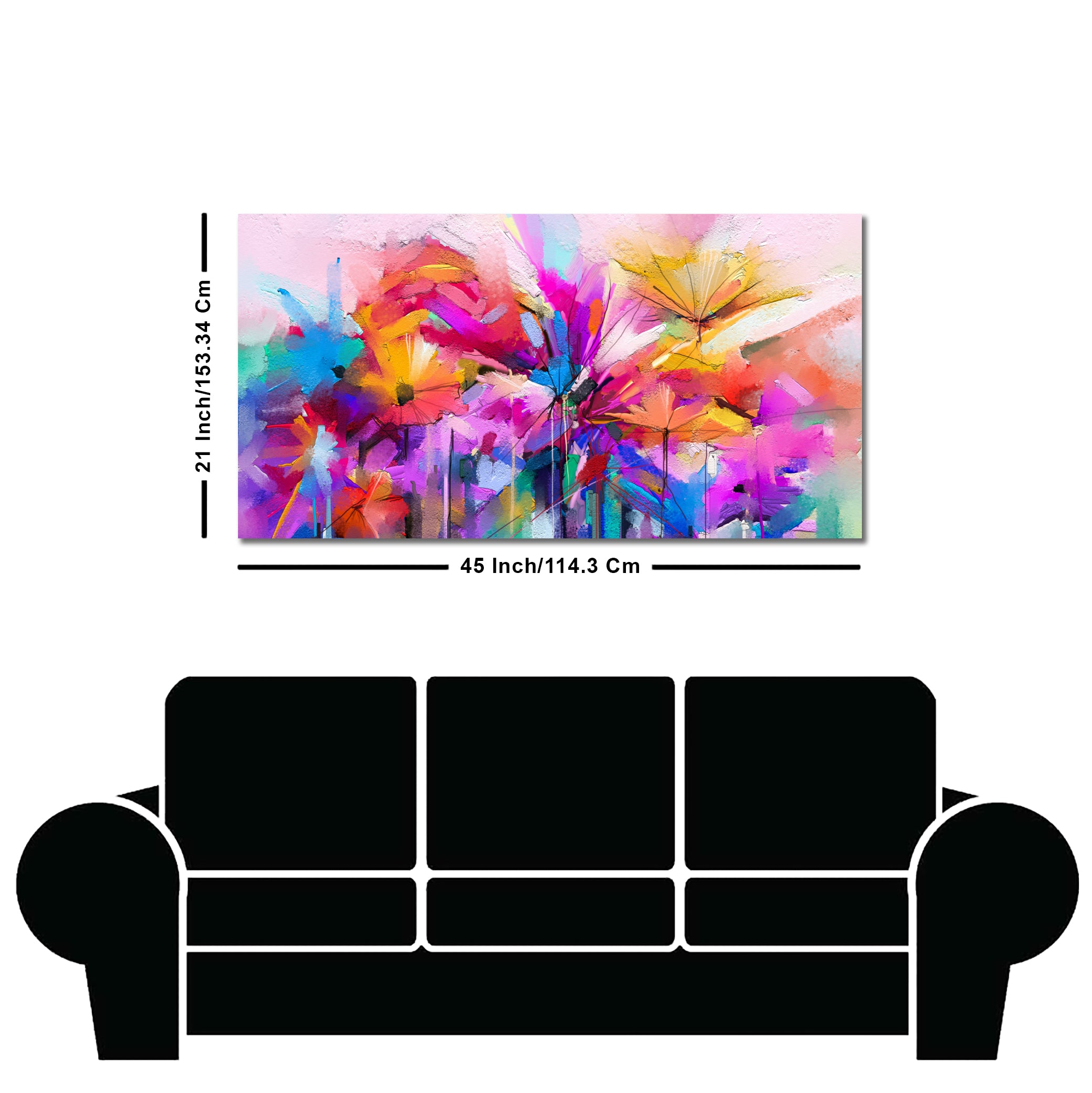 Abstract Colorful Acrylic Painting of Spring Flower