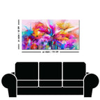 Abstract Colorful Acrylic Painting of Spring Flower