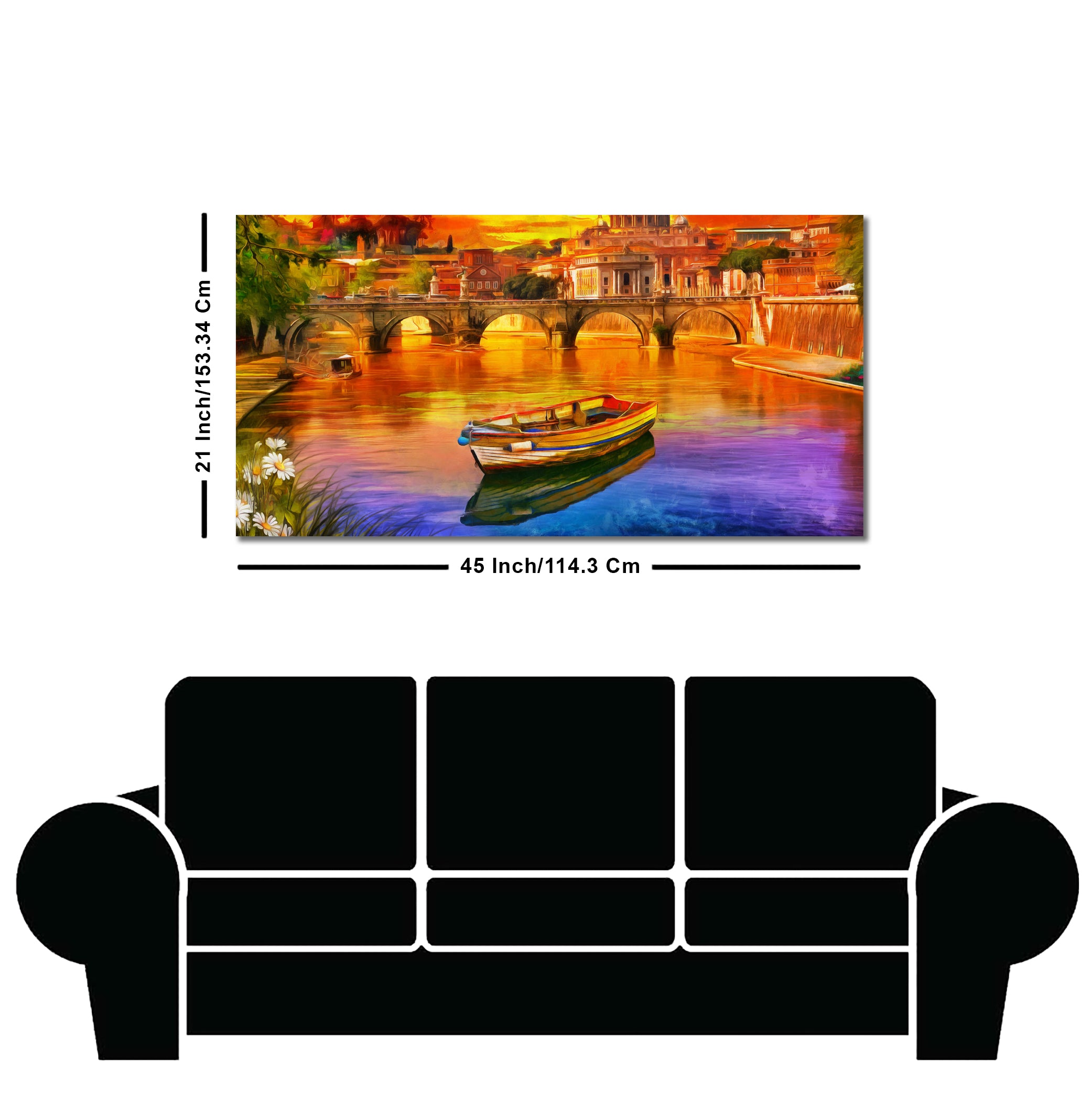 Beautiful Abstract Lake Scenery Canvas Wall Painting