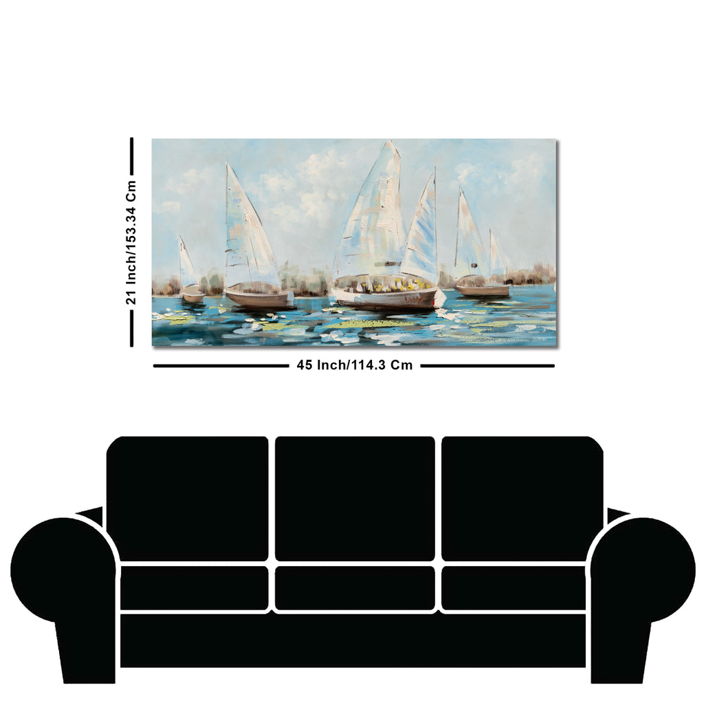 Watercolor Painting of Sailing Boats Canvas Wall Painting