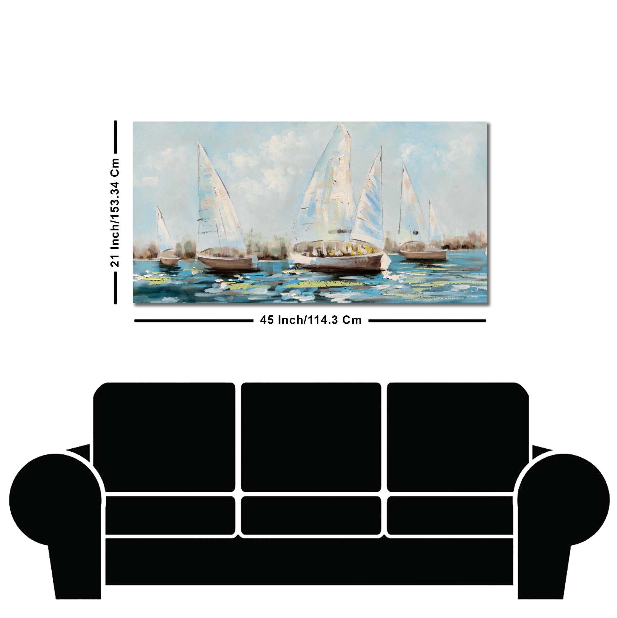 Watercolor Painting of Sailing Boats Canvas Wall Painting