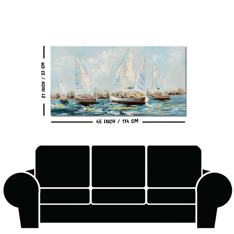 Watercolor Painting of Sailing Boats Canvas Wall Painting