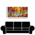 Nature Wall Painting of Colorful Autumn Season Forest