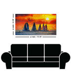 Beautiful Seascape with Sunset Canvas Wall Painting