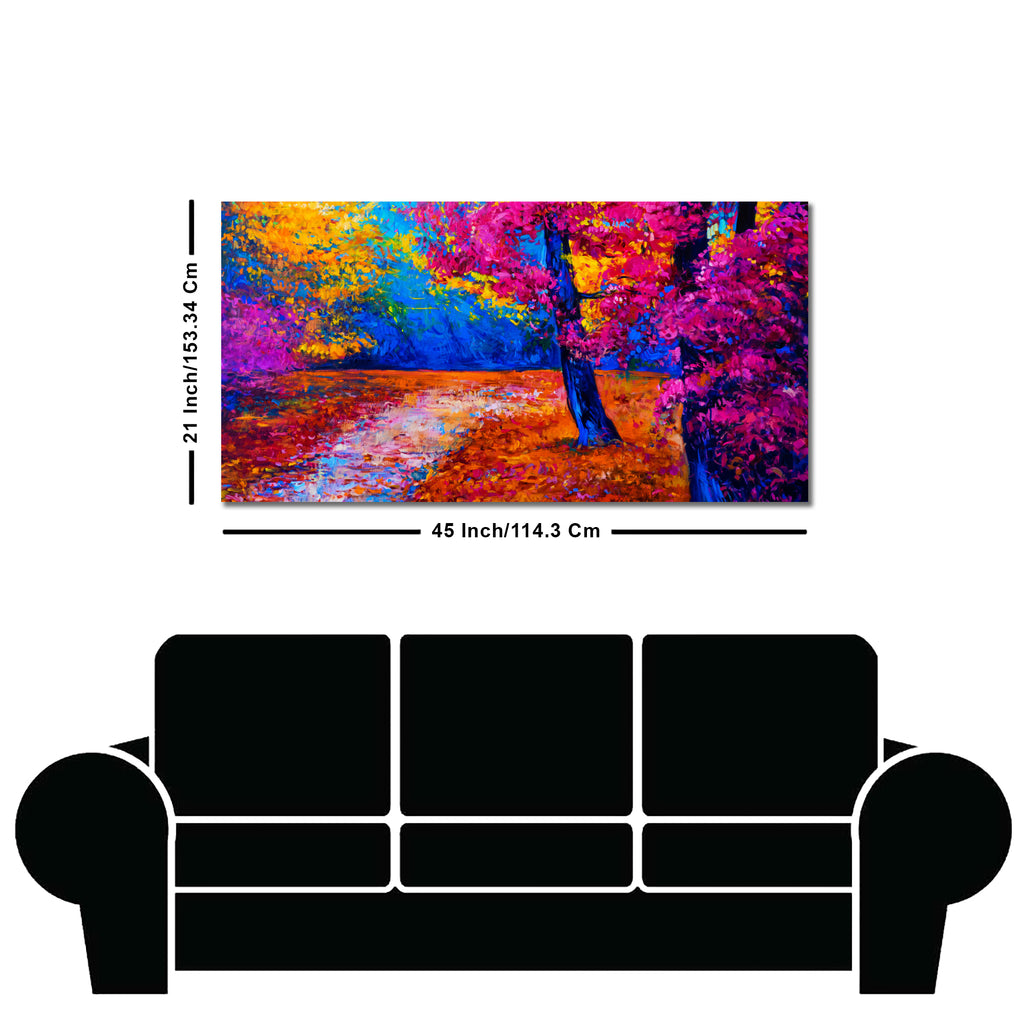 Colorful Autumn Trees Canvas Wall Painting