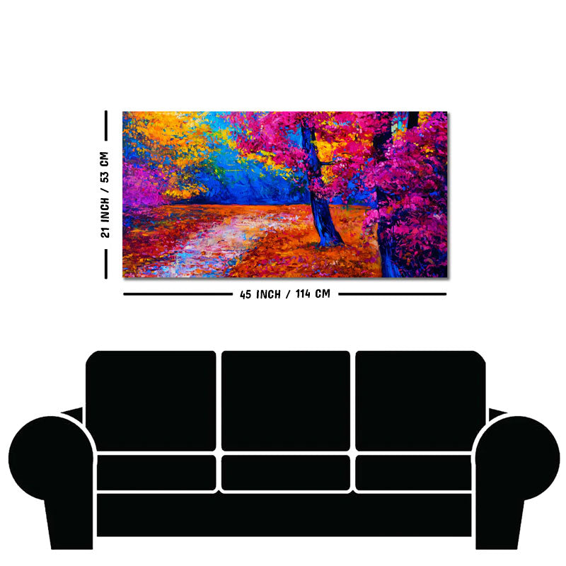 Colorful Autumn Trees Canvas Wall Painting