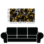 Realistic Golden Bamboo Leaves Canvas Wall Painting