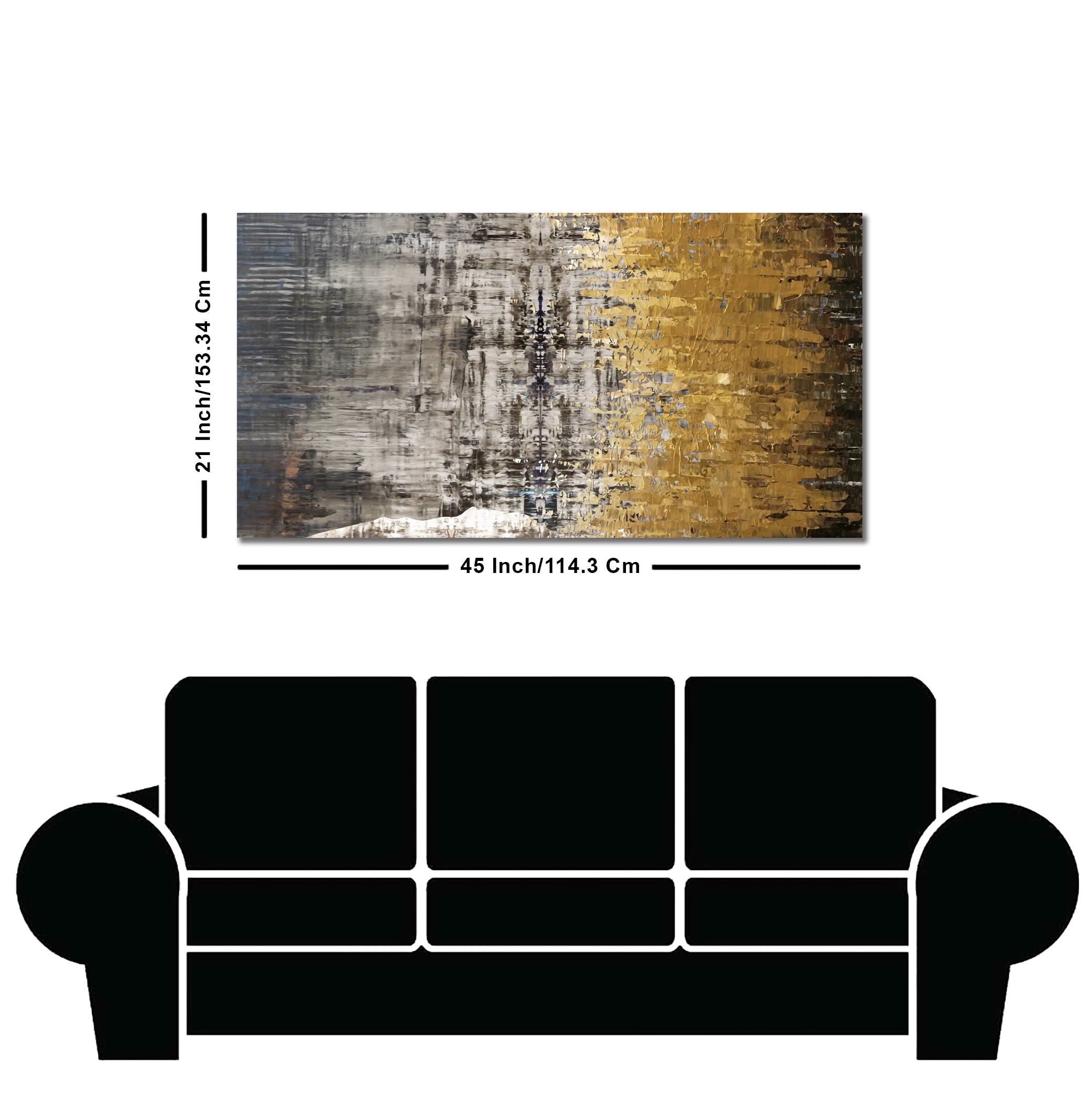 Modern Golden Abstract Textured Premium Canvas Wall Painting
