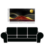 Golden Mountains lines Art with Moon Canvas Wall Painting