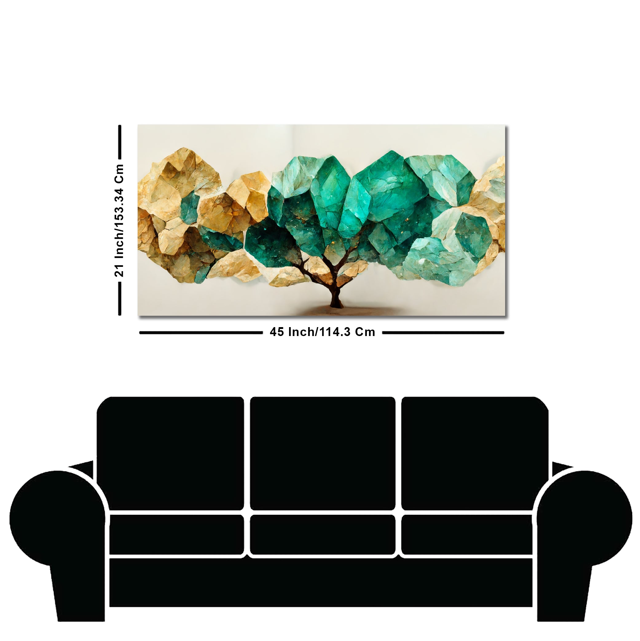 Modern Golden Tree Textured Art Canvas Wall Painting
