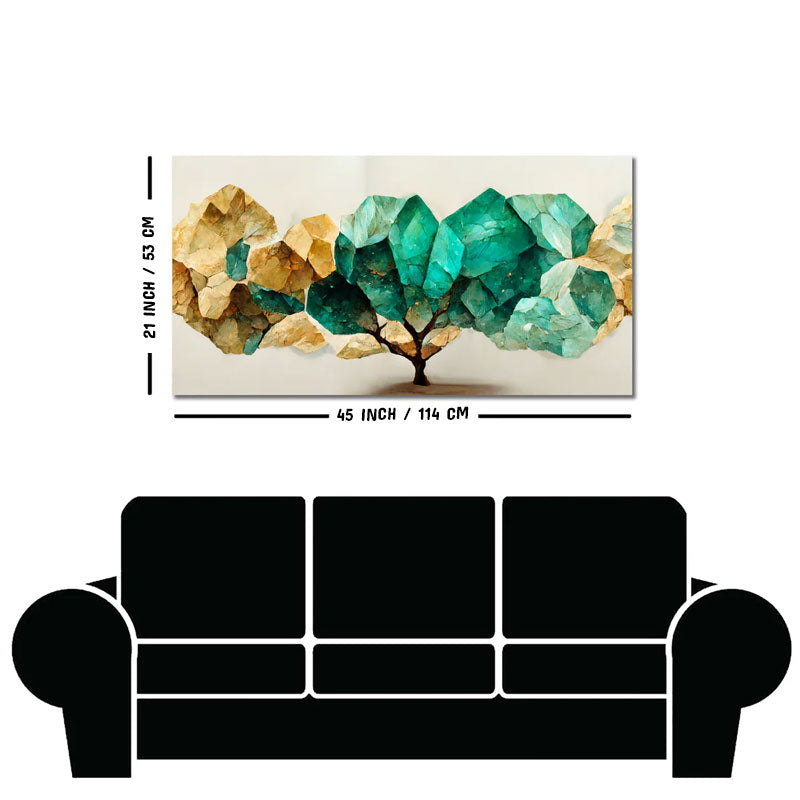Modern Golden Tree Textured Art Canvas Wall Painting