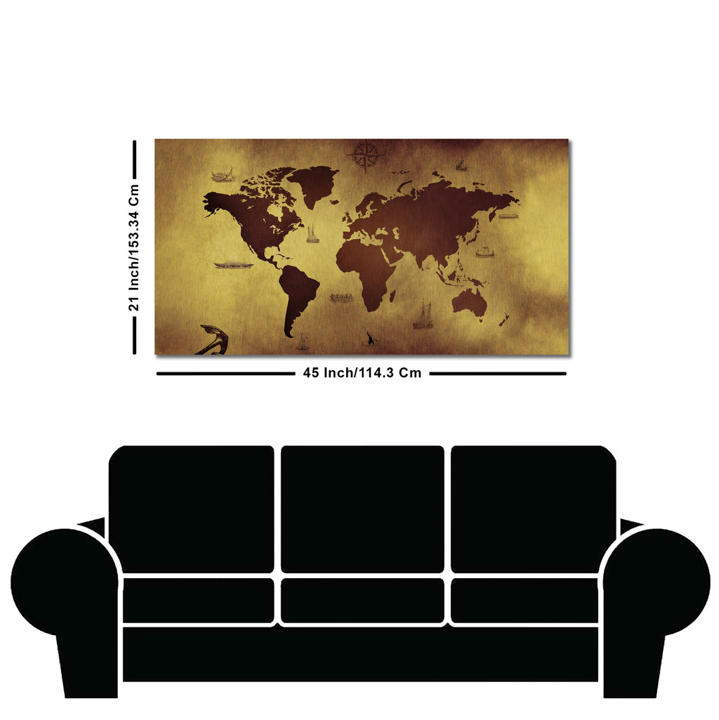 World Map Premium Canvas Wall Painting