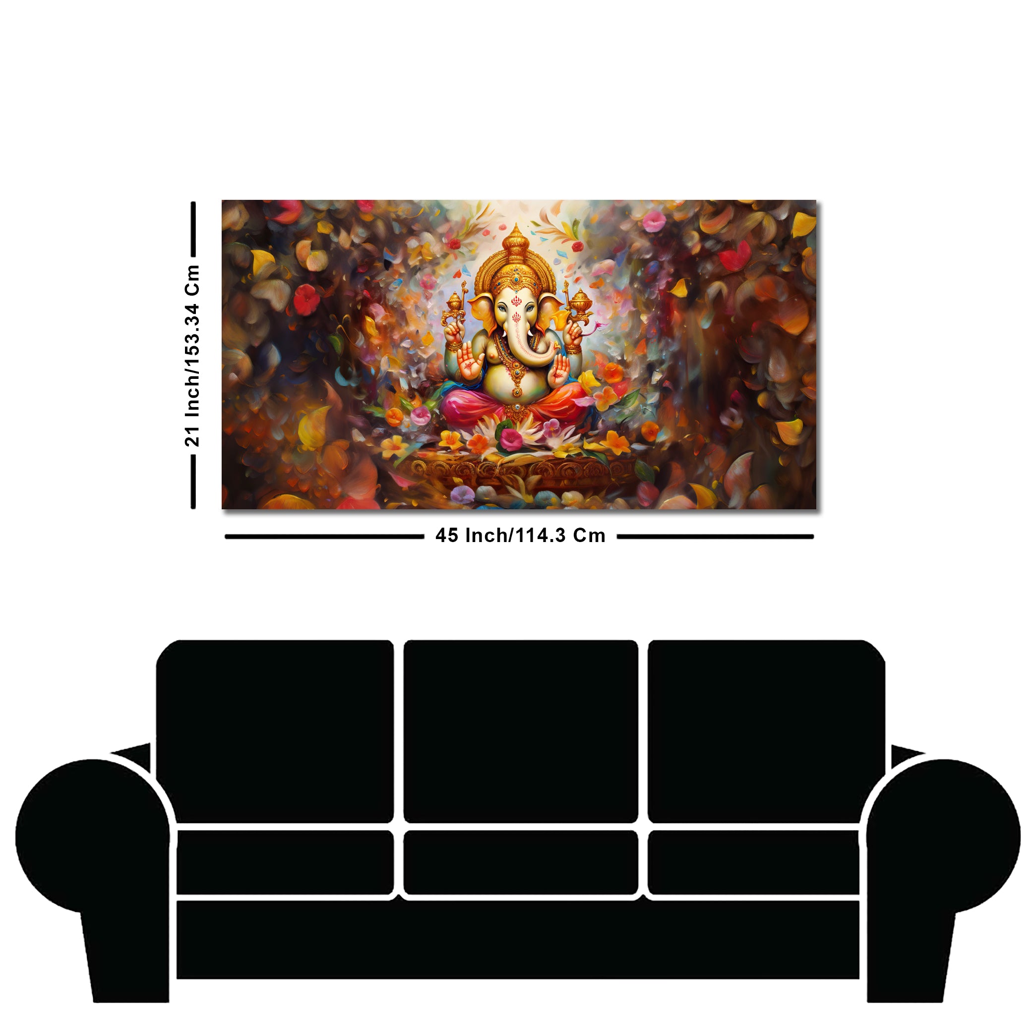 Vighnaharta Shree Ganesh Premium Canvas Wall Painting