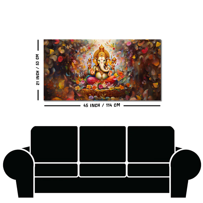 Vighnaharta Shree Ganesh Premium Canvas Wall Painting