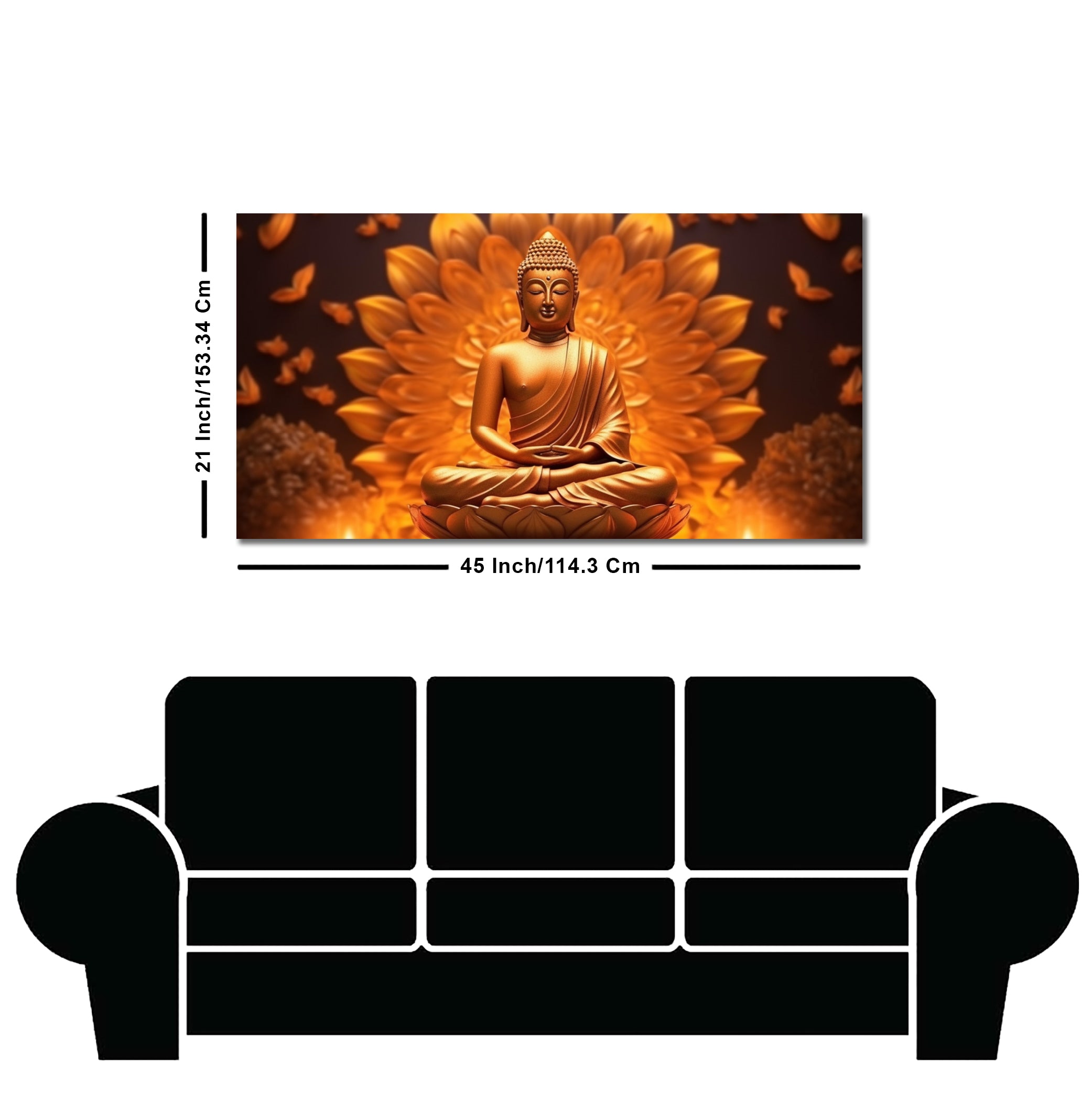Premium Canvas Wall Painting of Meditating Lord Buddha