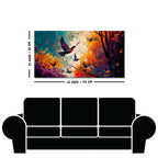 Abstract Art of Forest Landscape with Birds Canvas Wall Painting