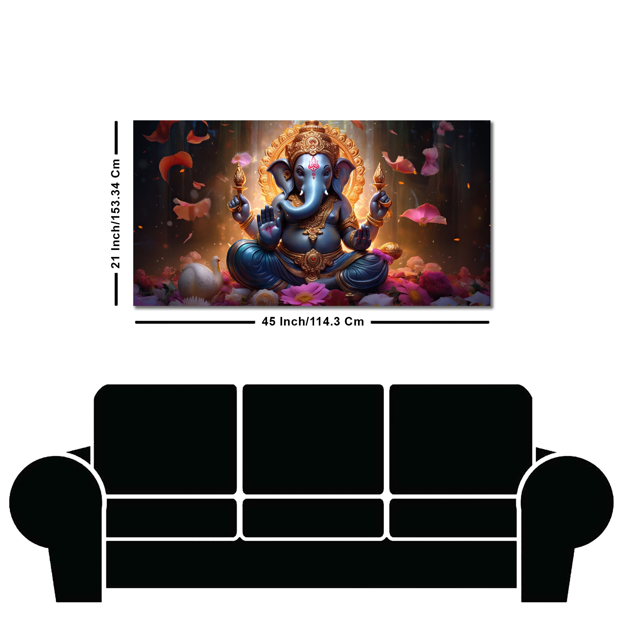 Vighnaharta Lord Ganpati Premium Canvas Wall Painting