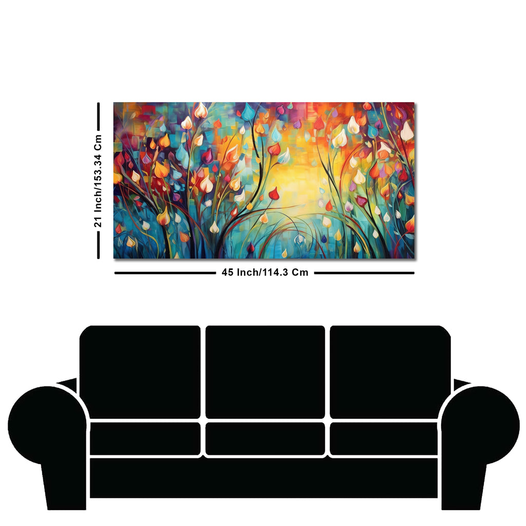 Beautiful Abstract Art of Colorful Flowers Canvas Wall Painting