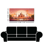 Beautiful Taj Mahal Scenery Premium Canvas Wall Painting