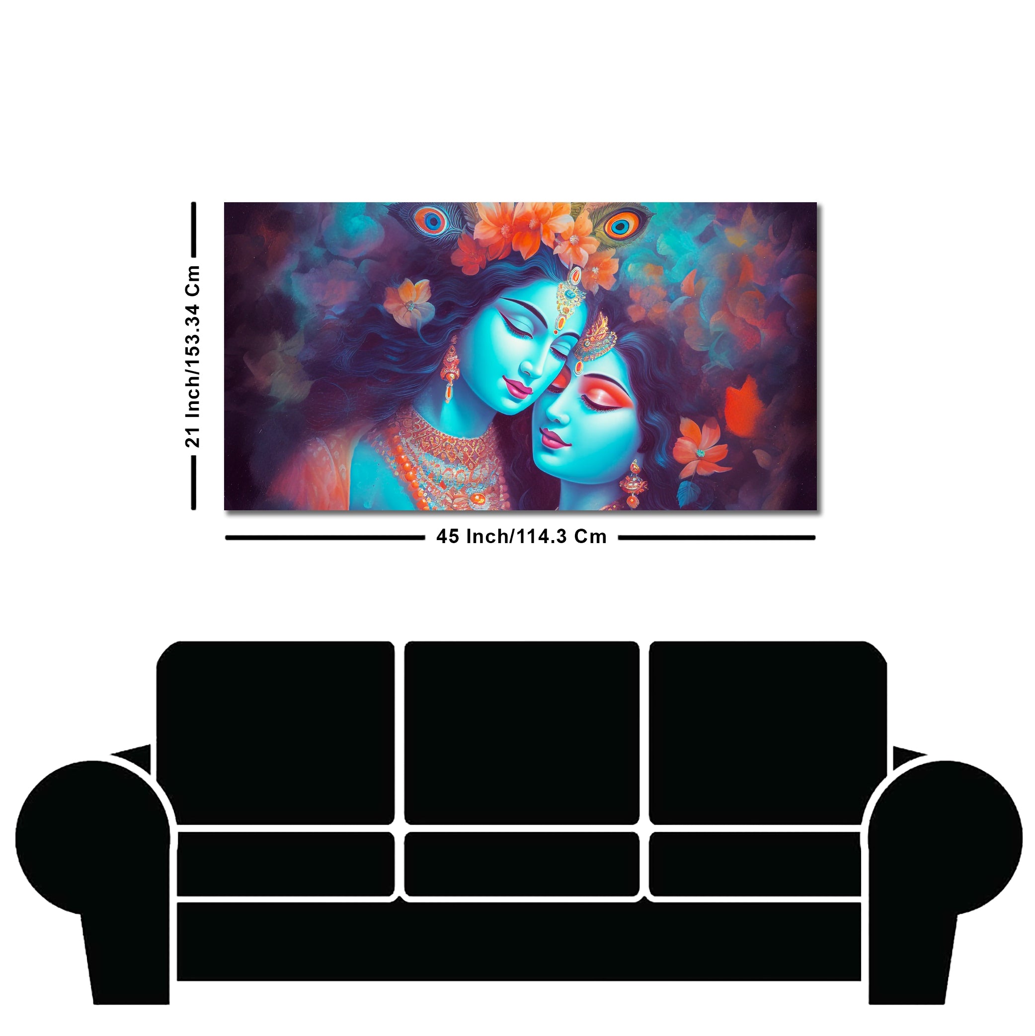 Divine Aura Radha Krishna Canvas Wall Painting