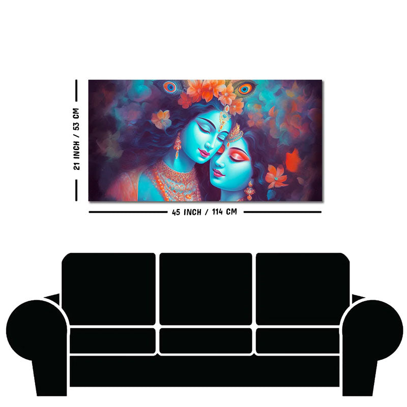 Divine Aura Radha Krishna Canvas Wall Painting