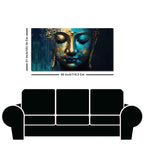 Spiritual Lord Budha face in Golden Canvas Touch Wall Painting