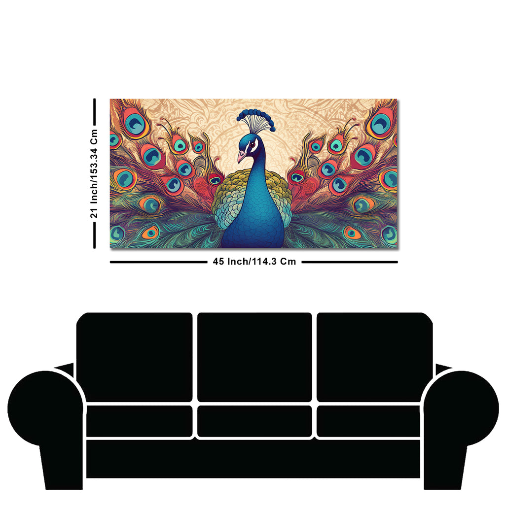 Beautiful Peacock in Traditional Style Canvas Wall Painiting