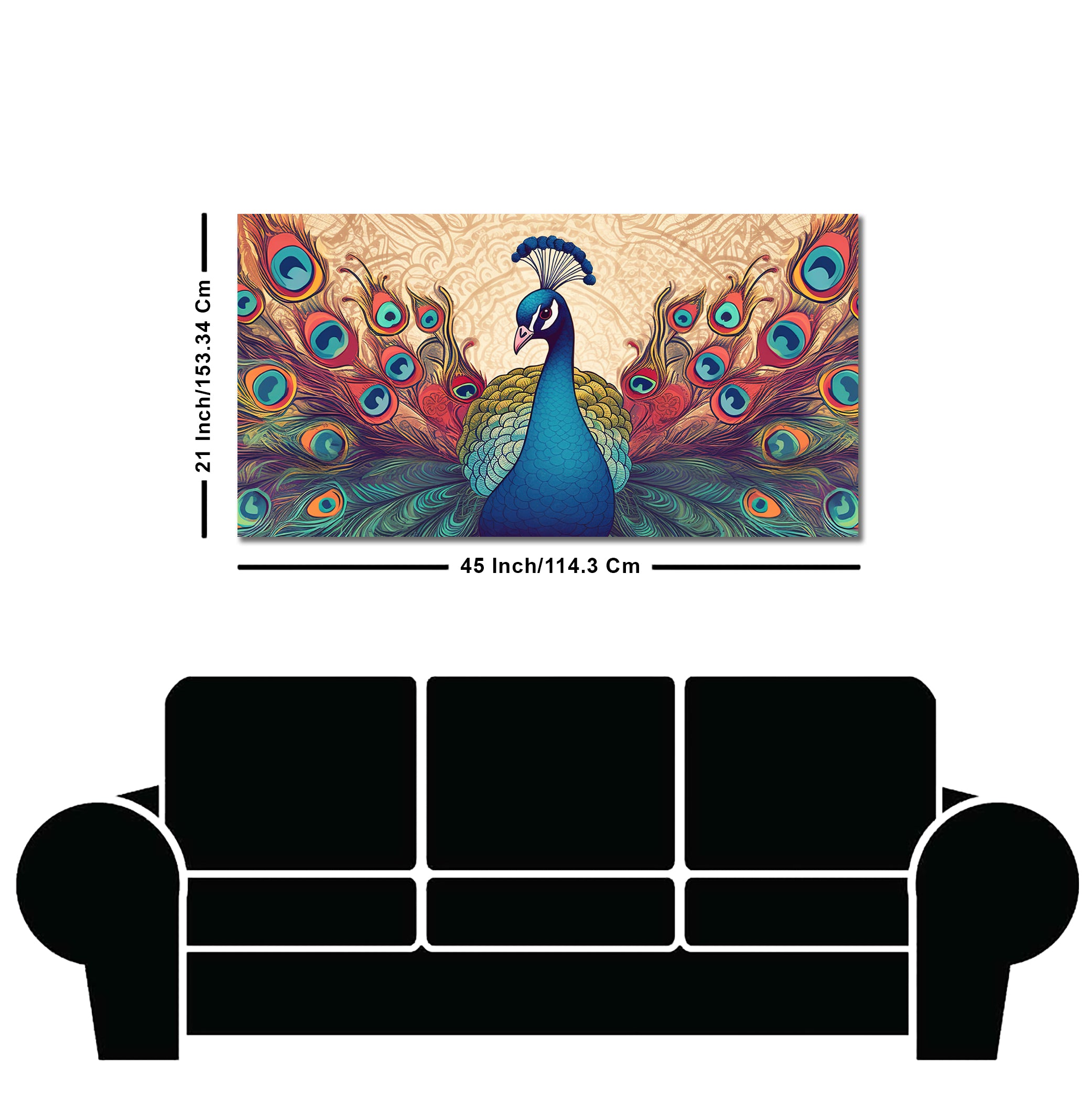 Beautiful Peacock in Traditional Style Canvas Wall Painiting