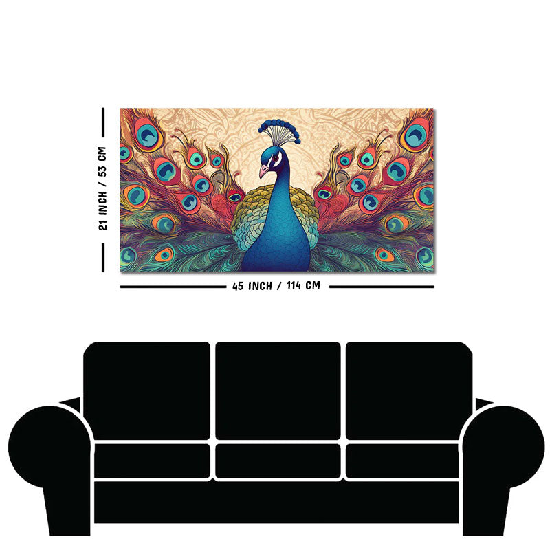 Beautiful Peacock in Traditional Style Canvas Wall Painiting