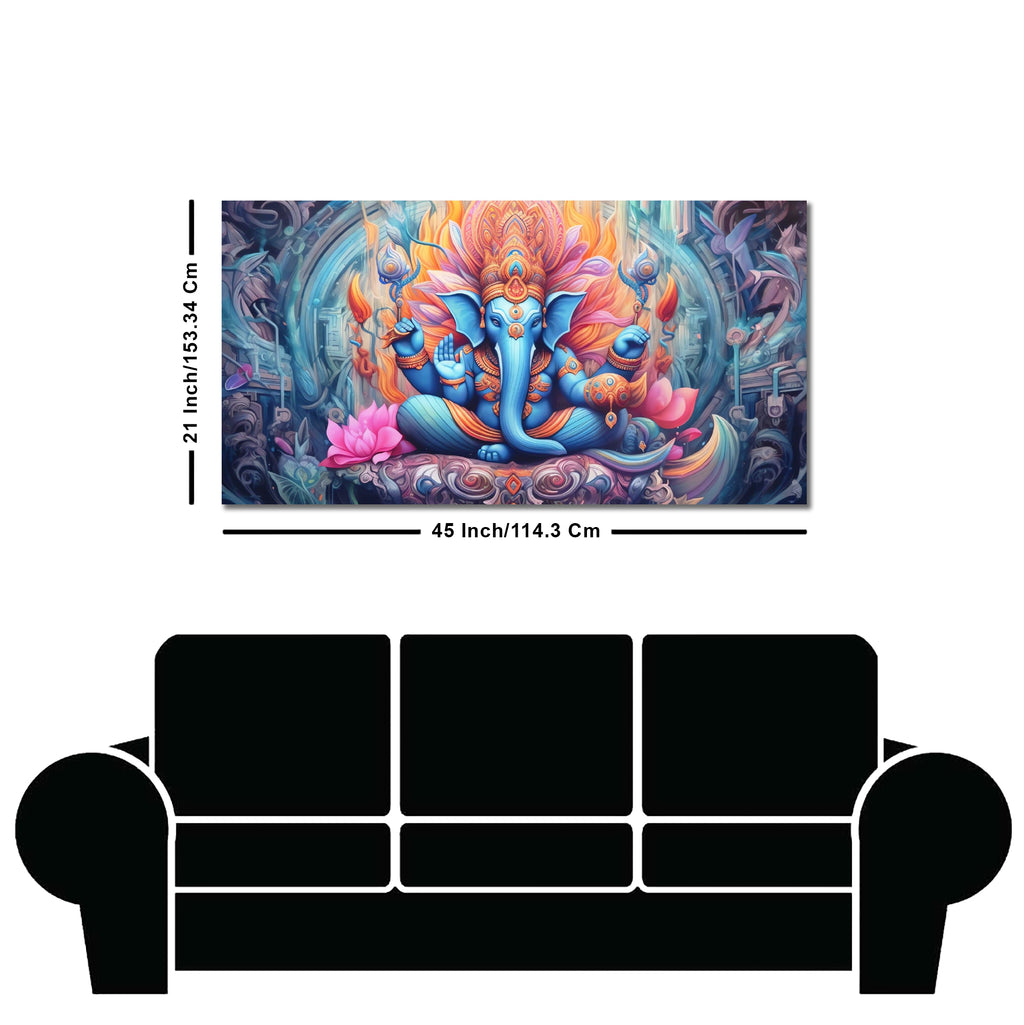 Lord Ganesh Decoative Artistic Canvas Wall Painiting