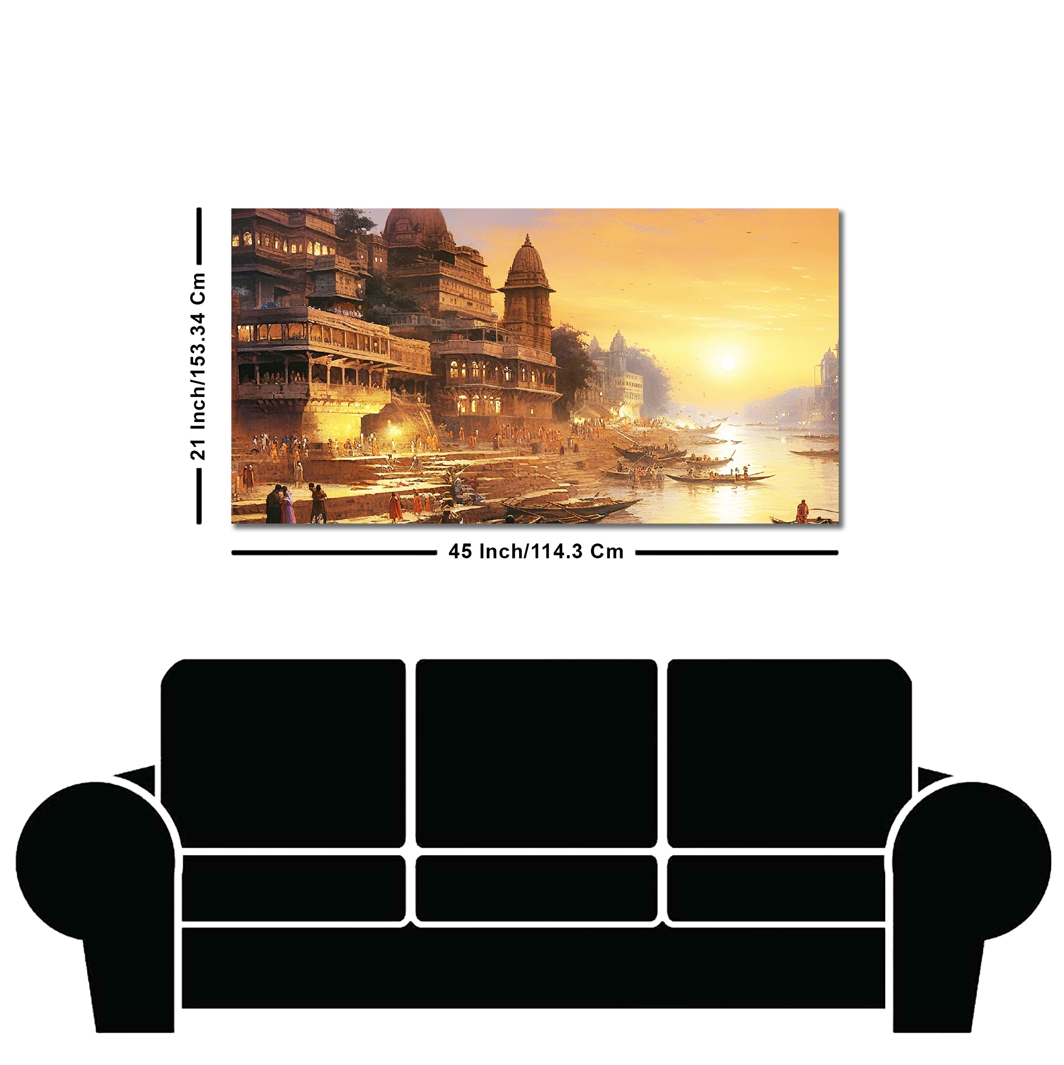Varanasi City of Spiritual Hub Canvas Wall Painting