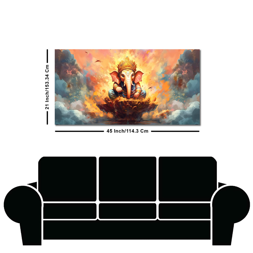 Lord Vighnaharta Ganpati Canvas Wall Painting