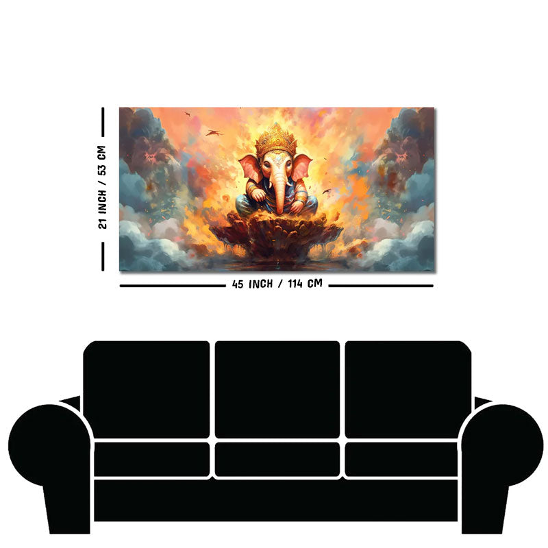 Lord Vighnaharta Ganpati Canvas Wall Painting