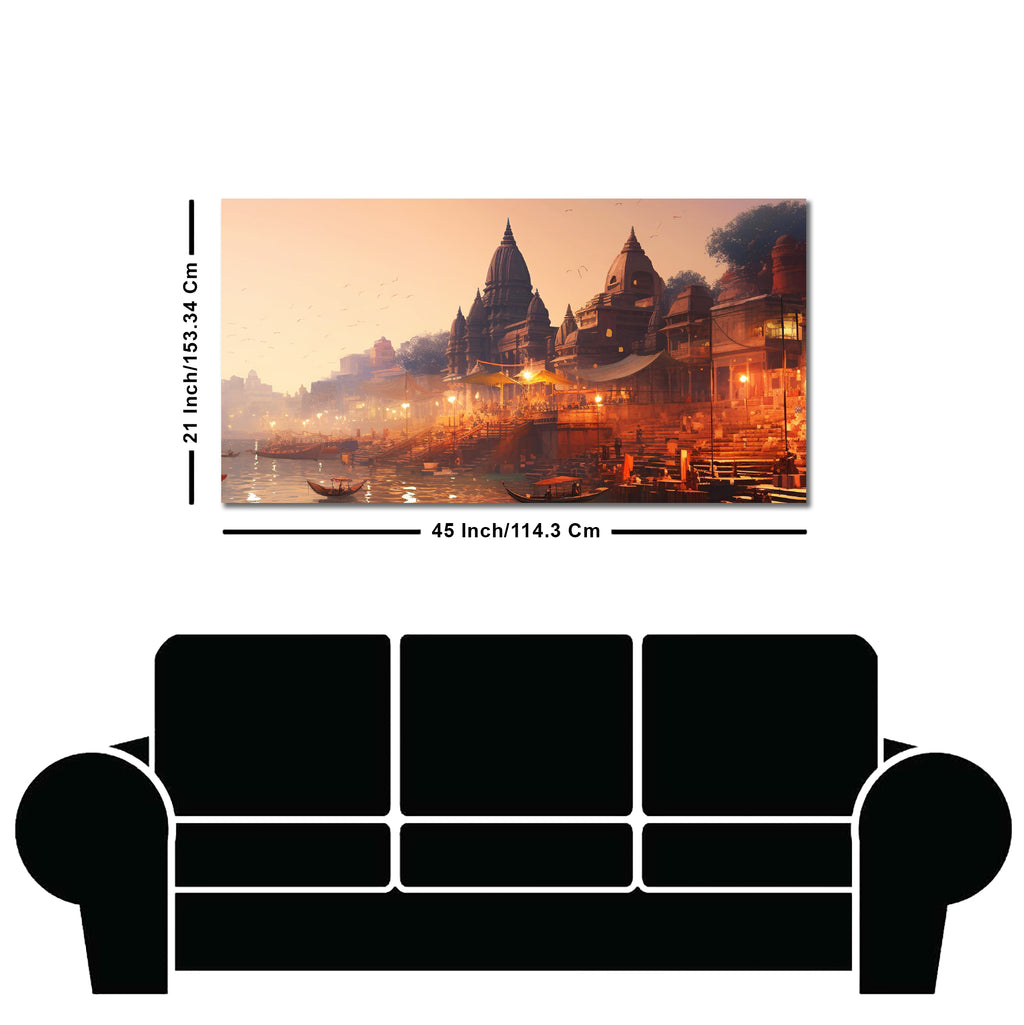 Spiritual Hub City Varanasi Canvas Wall Painting
