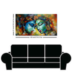 Radha Rani with Krishna Colorful Art Canvas Wall Painting