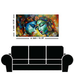 Radha Rani with Krishna Colorful Art Canvas Wall Painting
