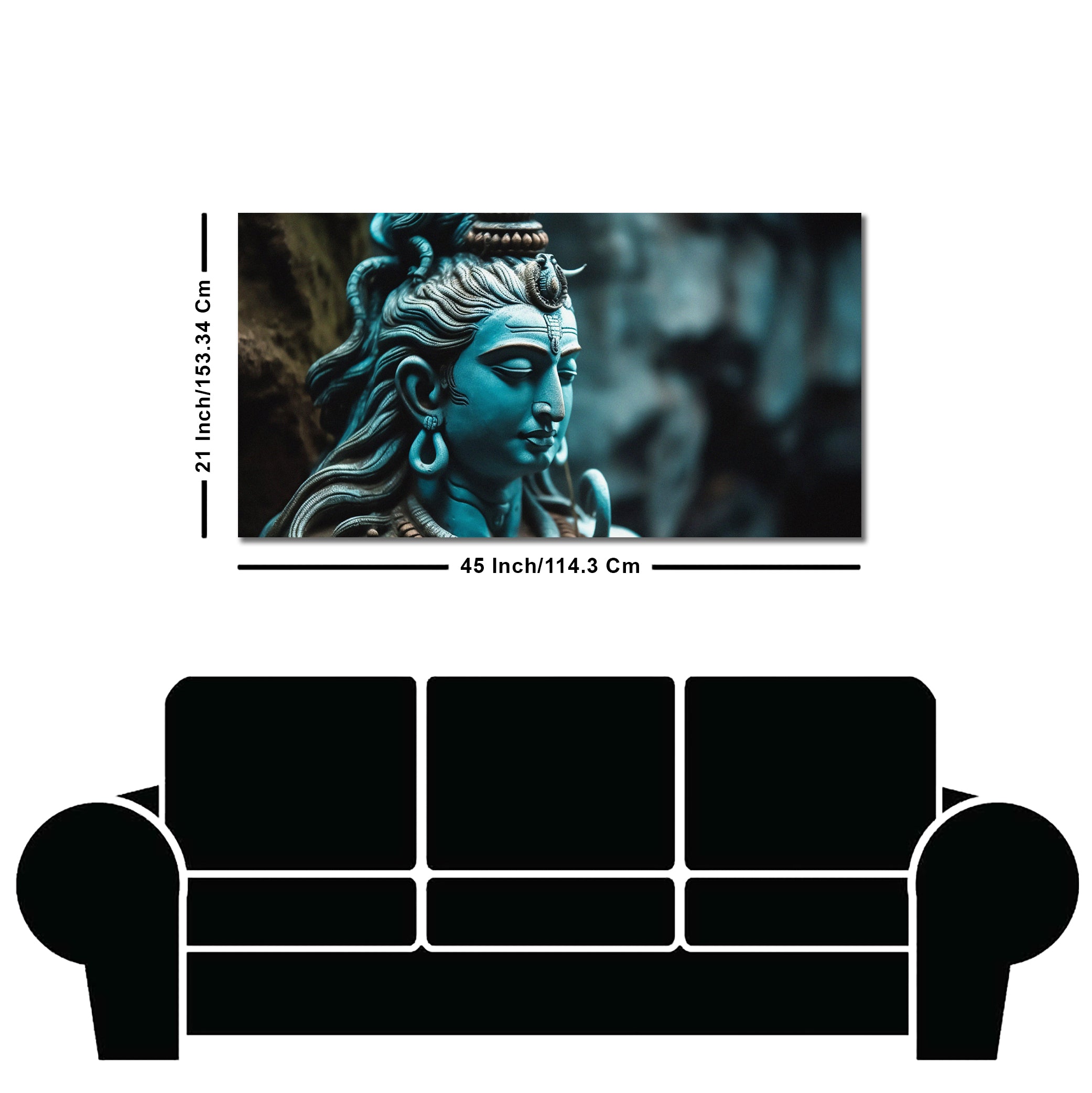 Adiyogi Shiva Statue Premium Canvas Wall Painting