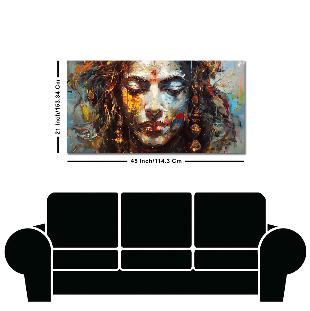 Beautiful Canvas Wall Painting of Artistic Colorful Women Face Art